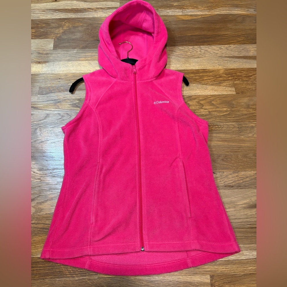 COMUMBIA fleece hooded vest
